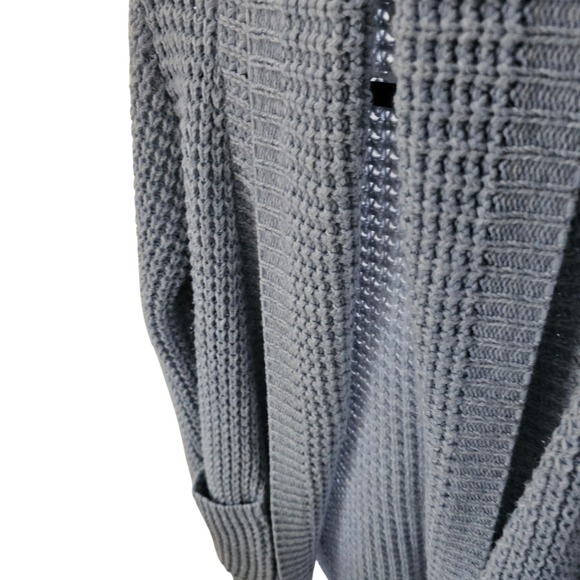 John + Jenn Chunky Knit S Cardigan Blue Cozy Oversized Lagenlook Boho Minimalist - Picture 4 of 16
